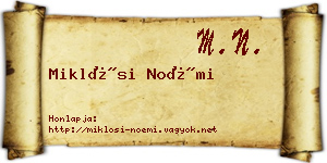 Miklósi Noémi névjegykártya